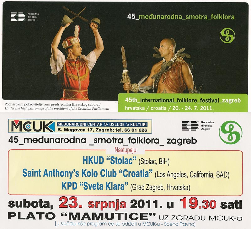 HKUD „Stolac" iz Stoca na Međunarodnoj Smotri Folklora u Zagrebu 2011.